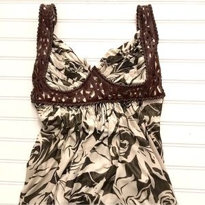 Sky bustier style top with etched leather leather gold shimmer fabric